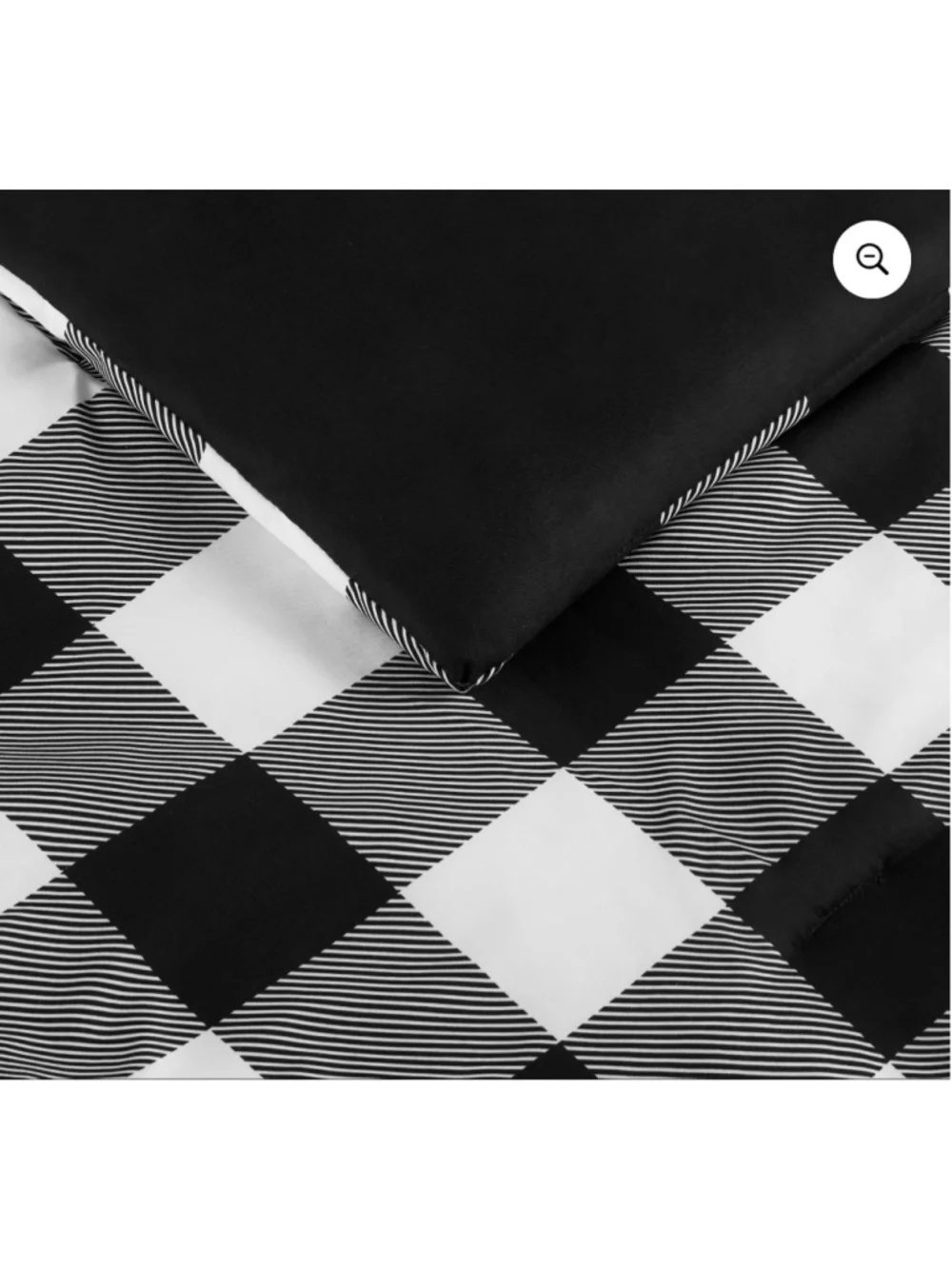 NEW Serta King Black White Buffalo Plaid 7 Piece Printed Bedding Set
